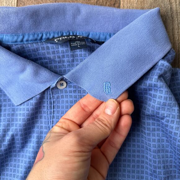 Vintage 90s Polo Ralph Lauren Golf Polo Shirt Men's Large Blue Athletic Cotton‎ - Picture 6 of 10
